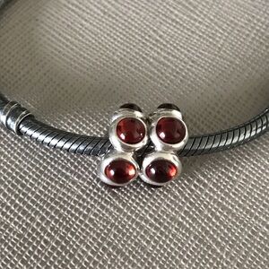 Reserved 2 Pandora garnet cabochon charms